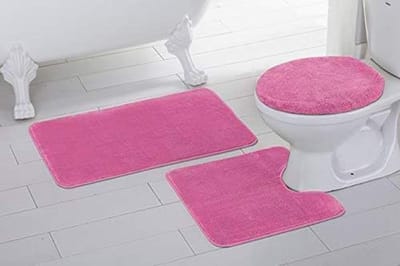 3-delige Badkamerset: Badmat, Toiletmat en WC-Dekselhoes - Antislip en Sneldrogend