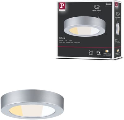 LED-paneel Abia 2 White Select Schemergestuurde bewegingsmelder (HF) rond 170 mm 9,5W 1100lm White Select Chroom mat