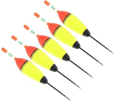 Dailygoods- Visdobbers 5 Stuks - EVA-schuim - Drijvende Vlotter - Ovaal - Corrosiebestendig - Lichtgewicht - Geschikt voor Snoekbaars/Karper/Baars - Vlotters