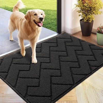 Famanu Deurmatten Binnen Duiten Schoonloopmat Vuilschraper,Antislip, Machinewasbaar,Waterabsorberend, entree deurmat voor voordeur, gang, entree, keuken, slaapkamer (Dark Grey, 60x90cm)