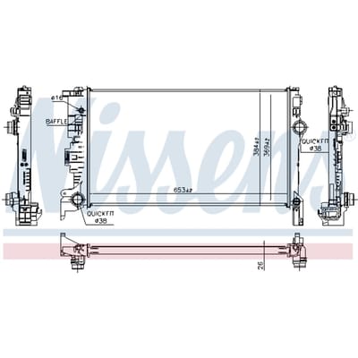 Radiator, motorkoeling NISSENS 65623