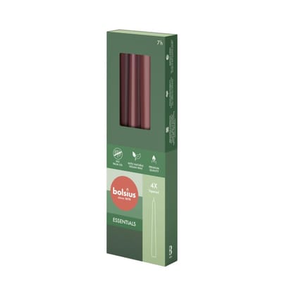 Bolsius - Gotische kaarsen - 245/24 - 4 stuks per verpakking - Velvet Red