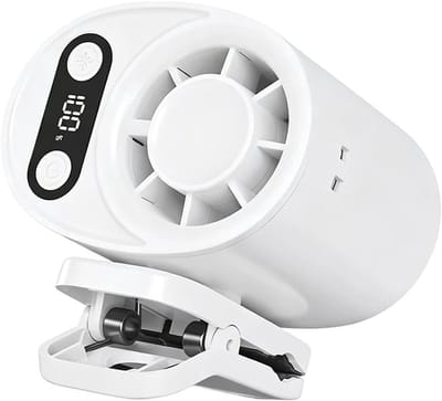 Clip On Fan - Portable Waist Clip Fan, Adjustable Airflow Personal Ventilation | 100 Speeds Wearable Cooling Device, Hands Free Belt Shirt Bag Table Mount Circulation For Indoor Outdoor Office