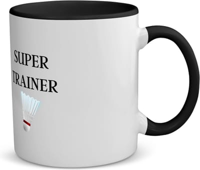 Akyol - super trainer koffiemok - theemok - zwart - Sport - coach - badminton - trainer - geschenk - verjaardag - love gift - 350 ML inhoud