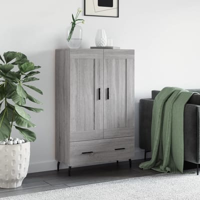 vidaXL - Hoge - kast - 69,5x31x115 - cm - bewerkt - hout - grijs - sonoma - eikenkleurig