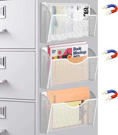 Magnetische Documentenhouder 3 Stuks voor Kantoor en Keuken - Organizer zonder Boren - Grote Capaciteit