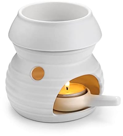 Keramische Geurlamp met Kaarsenhouder en Theelichthouder - Aromabrander voor Geuroliën en Geurwas