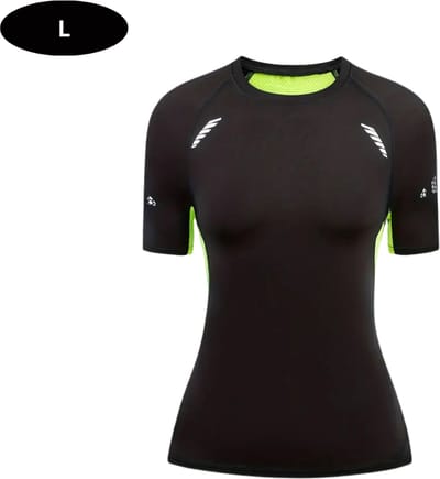 Livano Sportshirt Dames - Sport - Fitness - Compressie Shirt - Corrigerend Hemd - Sportkleding - Vrouwen - Groen - L
