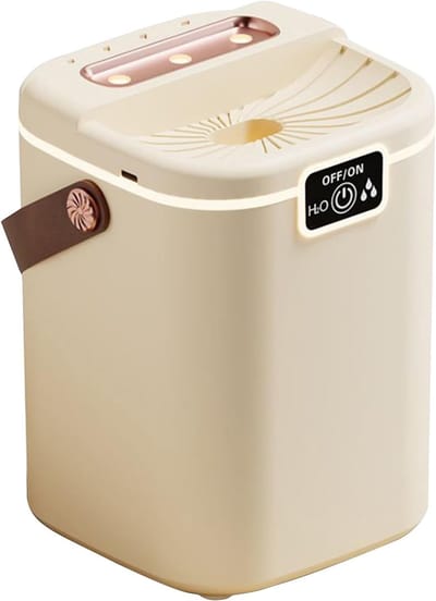 Luchtbevochtiger Tank - Fijne Nevel - Binnenklimaat Verbeteren - Vulling Bovenaan - 2 Liter Capaciteit - Khaki