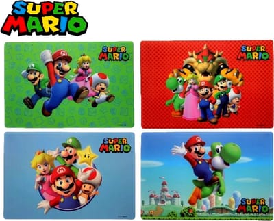4 Super Mario Placemats 44,5cmx30cm - Set van 4