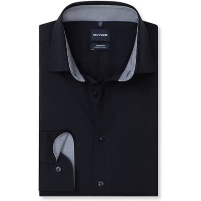 OLYMP Luxor 24/Seven Overhemd, Modern Fit, New Kent, Marineblauw