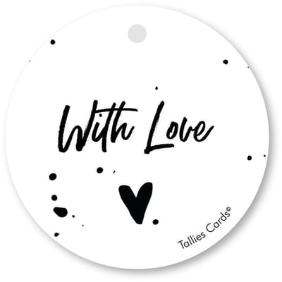 Tallies Cards - kadokaartjes  - bloemenkaartjes - With Love - Black&White - set van 5 kaarten - valentijnskaart - valentijn  - moeder - mama - liefde - 100% Duurzaam