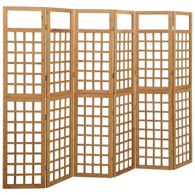 vidaXL - Kamerscherm/trellis - met - 6 - panelen - 242,5x180 - cm - vurenhout