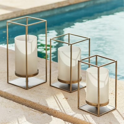 LOBERON Windlichtje set van 3 Vauxandre antiekgoudkleurig