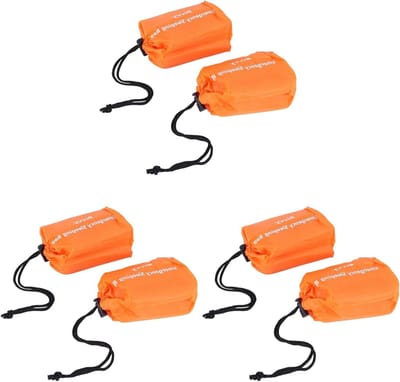 Noodslaapzakken Waterdicht - Survival dekens - Buitenavontuur - Houdt warmte vast - 6 stuks - Oranje
