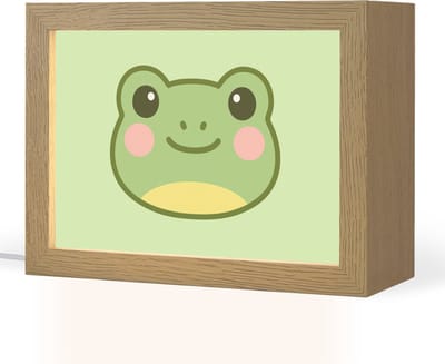 Nachtlampje 20x15 cm - Kinder lampje - Kikker - Groen - Vriendelijkheid - Tafellamp kinderkamer - Slaapkamer lamp - Bedlamp kinderen - Kinderlampje stopcontact - Wandlamp babykamer - Nachtlampjes
