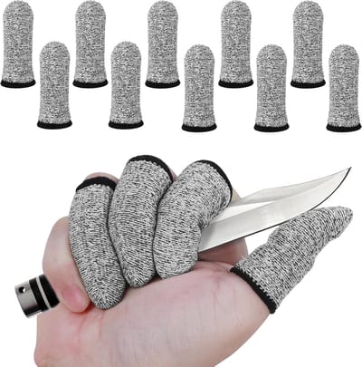 10 stuks Snijbestendige vingerbedjes,herbruikbare vingerduimbedjesbescherming,vingerbescherming duimbescherming vingerbeschermers herbruikbaar antislip vingerhandschoenen ademend werk keuken