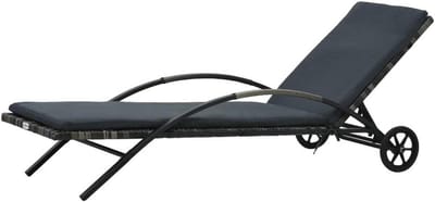 Ligstoel met kussen - Loungestoel buiten - Ontspannen in de tuin - Verstelbare rugleuning - 200 x 65 cm - Antraciet