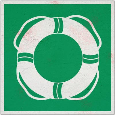 Reddingsboei bord – E061 | Forex Re materiaal | 10 x 10 cm