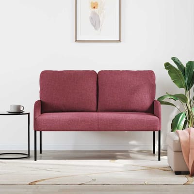 vidaXL - Banken - met - kussen - 110cm - Wijnrood - Multiplex