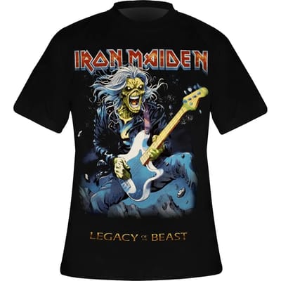 Iron Maiden - Eddie On Bass Heren T-shirt - S - Zwart