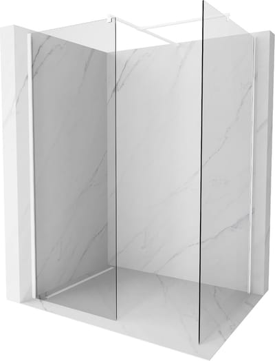 Mexen Kioto douchewand Walk-in 70 x 70 , transparant, wit - 800-070-202-20-00-070