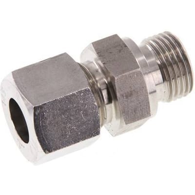 G 1/2'' Buitendraad x 14S RVS Rechte Snijring Koppeling 630 Bar DIN 2353 - FL2S-MC-ST-012G-14-S