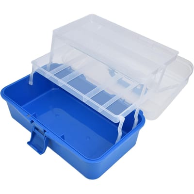 Plastic Opbergdoos Draagbare 3 Laags Opvouwbare Handgereedschap Organizer met Transparante Deksel
