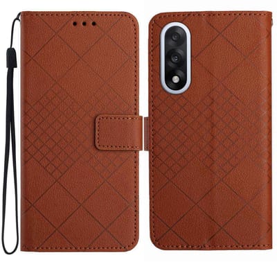 Coverup Hoesje - Geschikt voor OnePlus Nord 5 Hoesje - Coverup Rhombus Book Case - Bruin