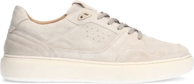 Manfield - Heren - Beige suède sneakers - Maat 40