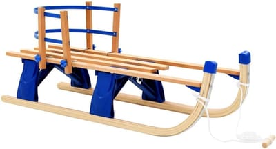 Opvouwbare Houten Slee - Sneeuwplank Kinderen - Winter Plezier - Metalen Versterkt Frame - 119 x 225 x 37 cm