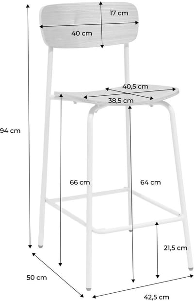 sweeek - 2 vintage barkrukken multiplex met houtfineer en metalen poten l 42,5 x b 50 x h 94cm - toby