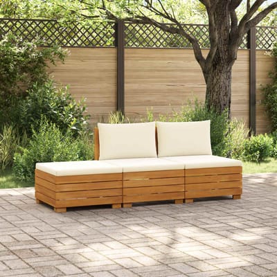 vidaXL - 3 - st - Buiten - bank - set - Massief - Acacia - Hout - Bruin