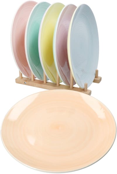 Set van 6 PASTELLO borden voor 6 personen gemaakt van steengoed - 24326239