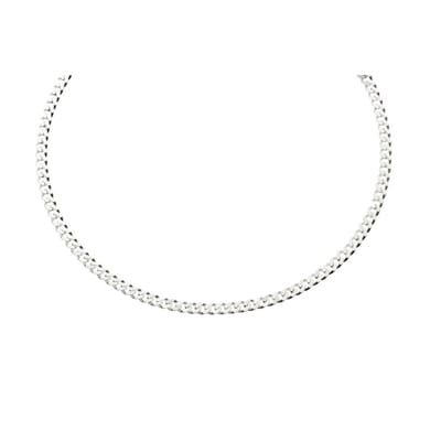 Lucardi Heren Ketting met gourmet schakel - Echt Zilver - Ketting - Vaderdag Cadeautje - 50 cm - Zilverkleurig