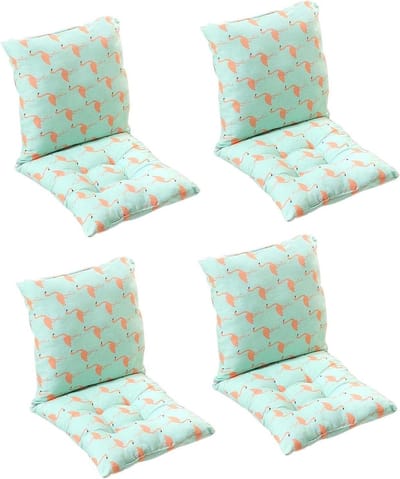 Stoelkussens met rugleuning - Zitkussens buiten - Terras comfort - Verstelbaar trekkoord - 40x40cm 4 stuks - Neutrale kleur