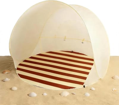 Strandtent Zonnescherm - Pop-up Tent Luifel - Bescherming tegen de zon - Snelle opening en sluiting - 3-4 personen - Blauw