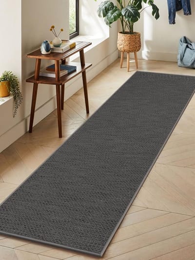 Allecto - Loper voor de gang - Antislip Keukenmat - Wasbaar en Vlekbestendig - Grijs - Extra Lange Tapijtloper - Voor Hal en Wasruimte