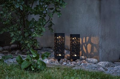 RTM Lighting Solar Priklamp -Zwart -Set van 2 -18CM -Zonne-Energie