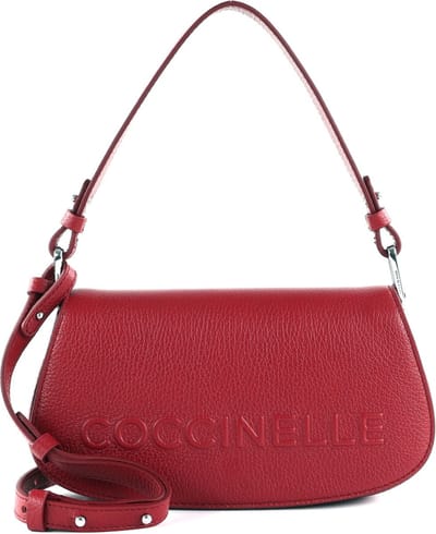 COCCINELLE Leren Handtas Schoudertas Myrtha Maxi Log Mini Crossbody Bag Sangria (rood)paars