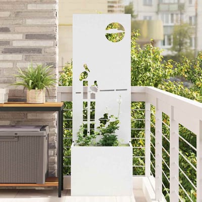 vidaXL - Tuin - Privacy - Scherm - Wit - 50 - x - 32 - x - 150 - cm - Koudgewalst - staal