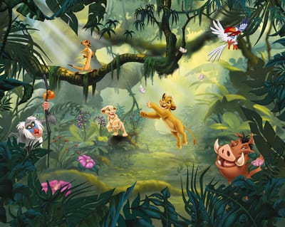 Fotobehang Lion King Hakuna Matata - Meerkleurig - 2,80m X 350cm