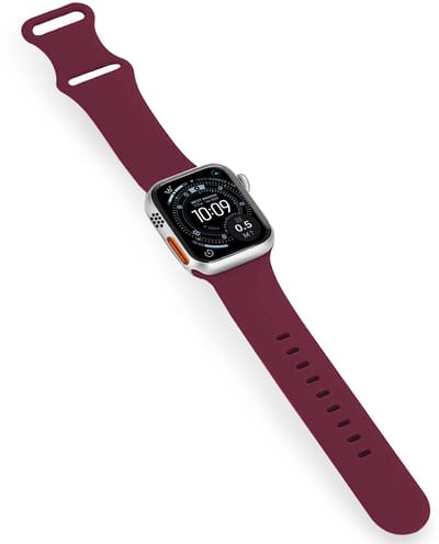 Bandje Geschikt voor Apple Watch Ultra 1, 2, 3 (49 mm) Siliconen Verstelbaar Polsband - Horloge Bandje - Donkerrood