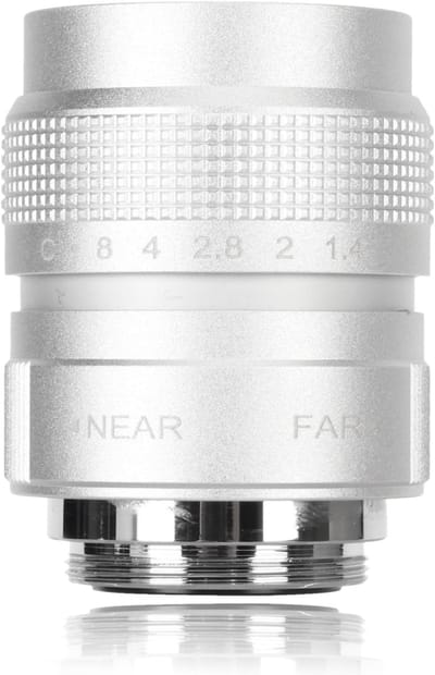 LIVIA HOME - 25 Mm F1.4 CCTV-lens - Filmlens voor Beveiliging - Zilver - Handmatige Aanpassing - Geschikt voor Camera's - C-bevestiging