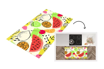 Keukenloper - Loper keuken - Fruit - Sjablonen - Verf - 120x60 cm - Keukenloper vinyl