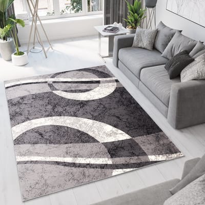 Tapiso Dream Vloerkleed Grijs Modern Cirkels Woonkamer Tapijt Maat- 60x100