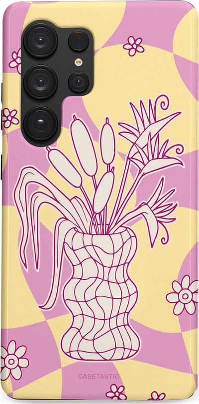 Casetastic Hoesje Geschikt voor Samsung S25 Ultra - Stijlvolle Beschermende Duo-layer Case - Bosje vol roze