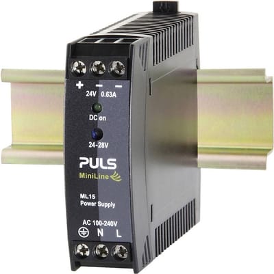 PULS ML15.241 DIN-rail netvoeding 24 V/DC 0.63 A 15 W Aantal uitgangen:1 x Inhoud 1 stuk(s)