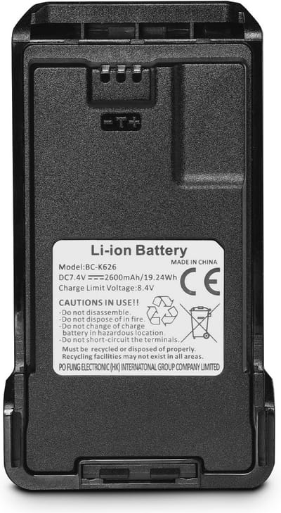 Oplaadbare Li-ion batterij 2600 mAh voor bidirectionele radio's met USB-C