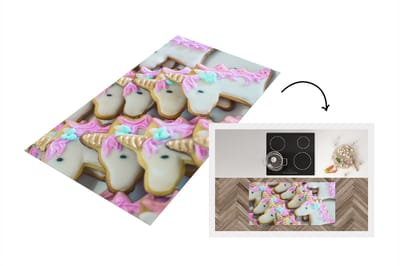 Keukenloper - Loper keuken - Eenhoorn koekjes - 120x60 cm - Keukenloper vinyl